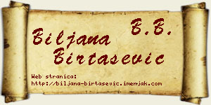 Biljana Birtašević vizit kartica